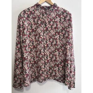 VTG Bedford Fair Blouse Women’s Size 18 Made In USA Floral Button Down